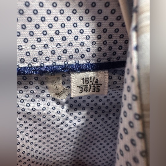 Bugatchi Uomo long sleeve shirt with window pane and birds-eye trim cuff /collar - Picture 7 of 12